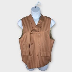 vintage Stacy Adams Pink pinstripe career formal vest 42R double button 16/18